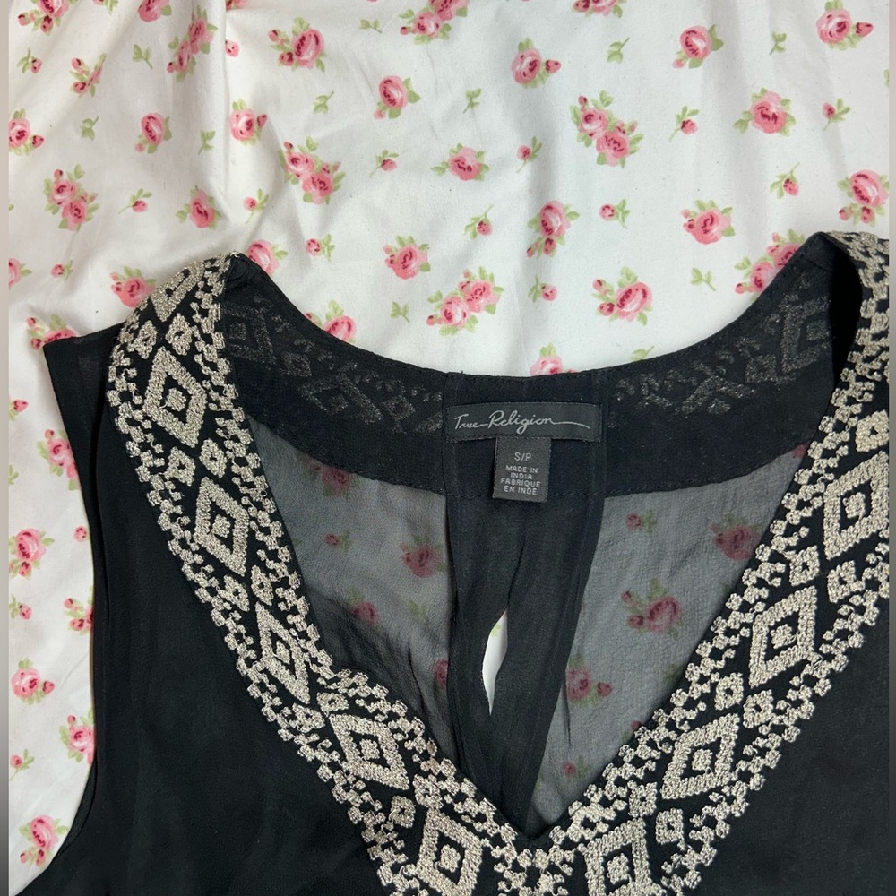 True Religion Sheer Black Sleeveless Blouse - Picture 4 of 4